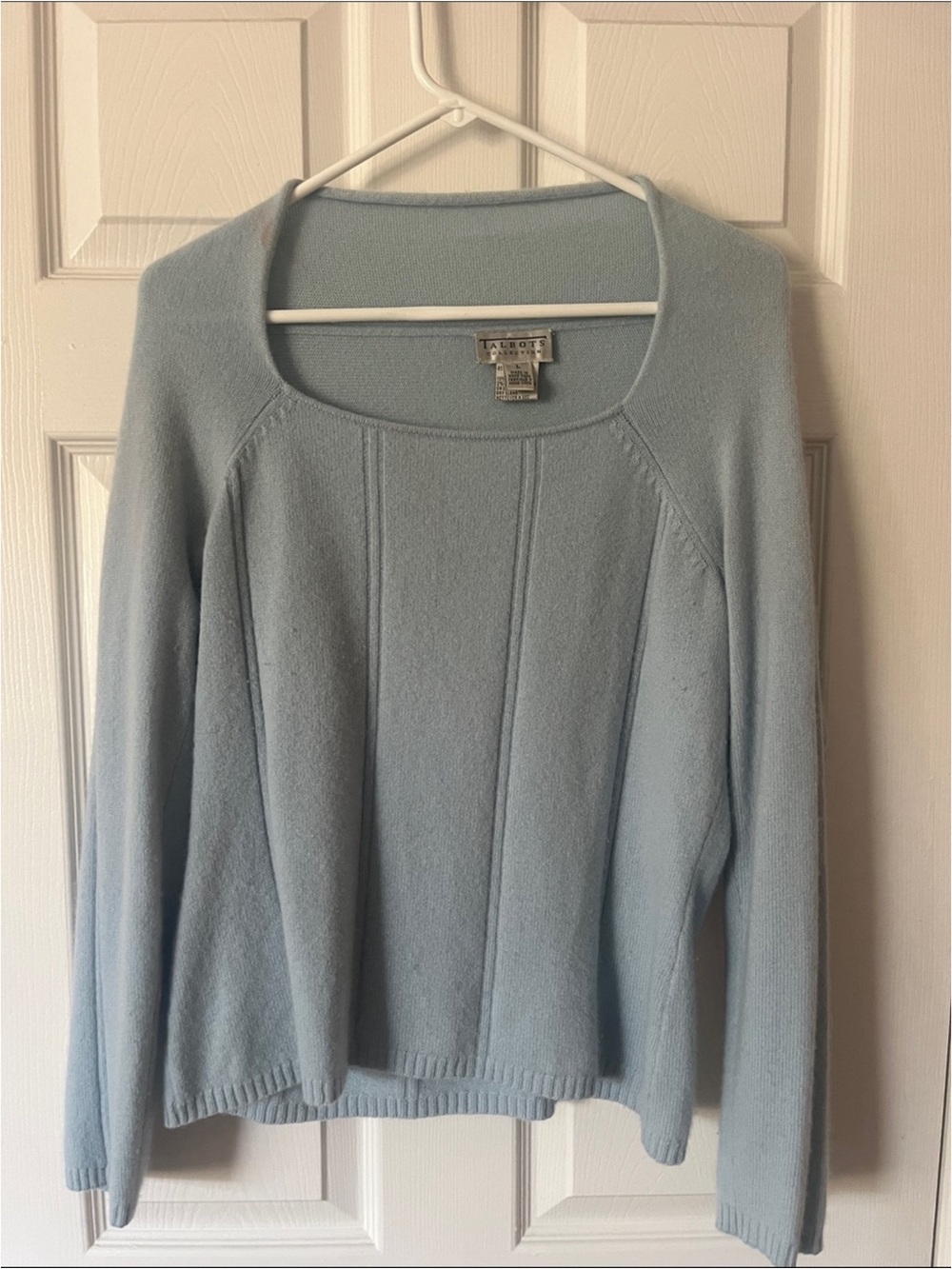 Talbots Light Blue Scoop Neck Cashmere Blend Sweater